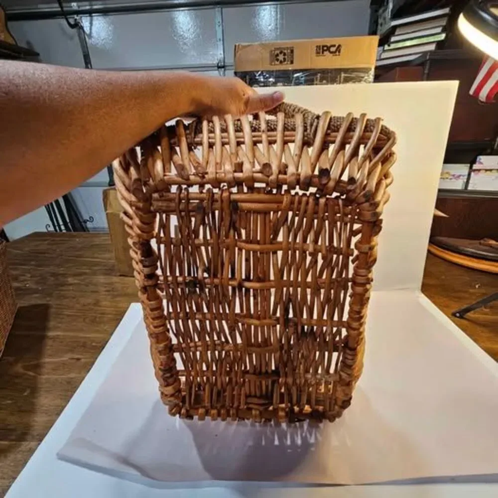 Vintage Wicker Basket with Handles